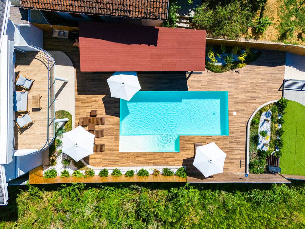 luxury villa top view